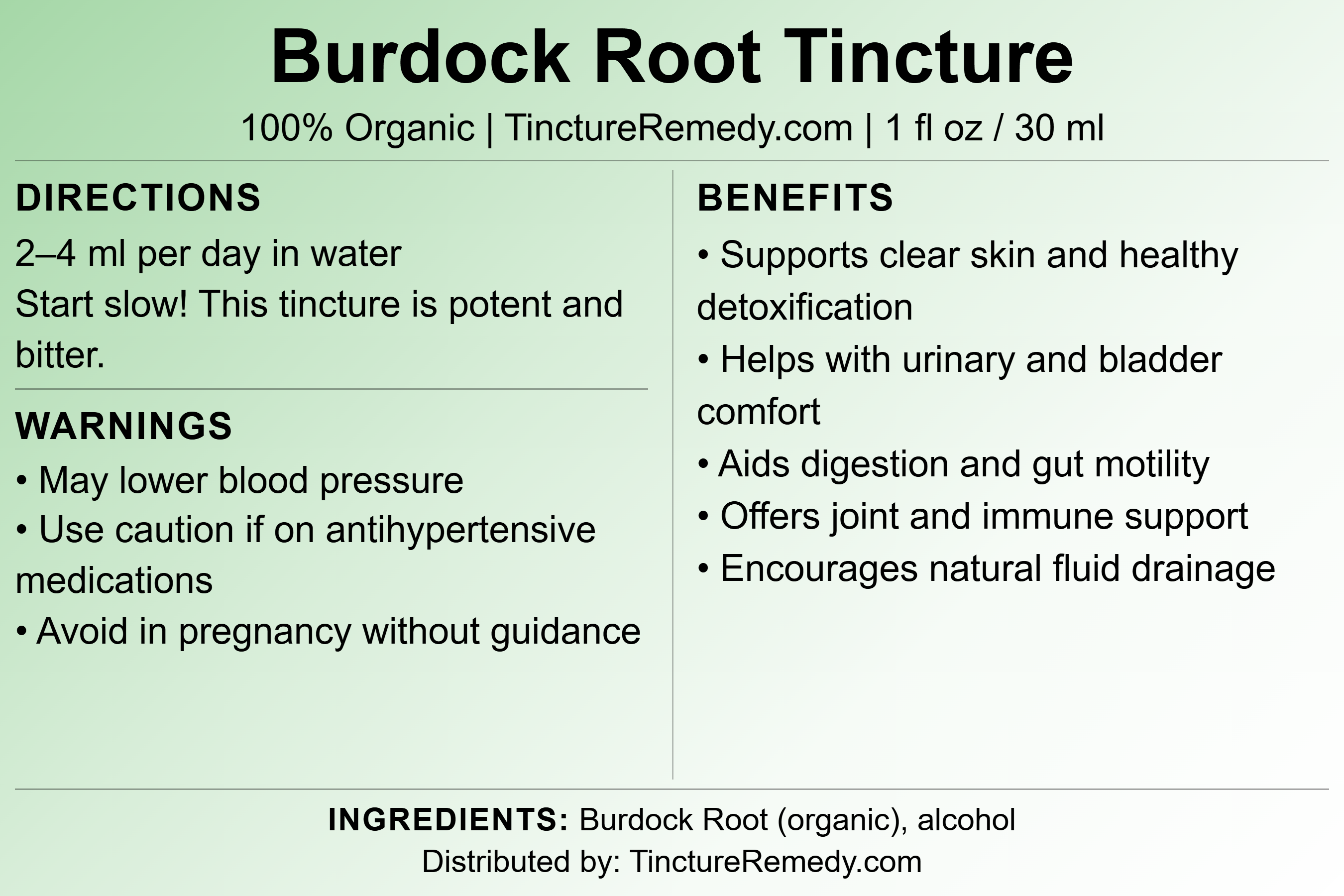 Burdock Root Tincture