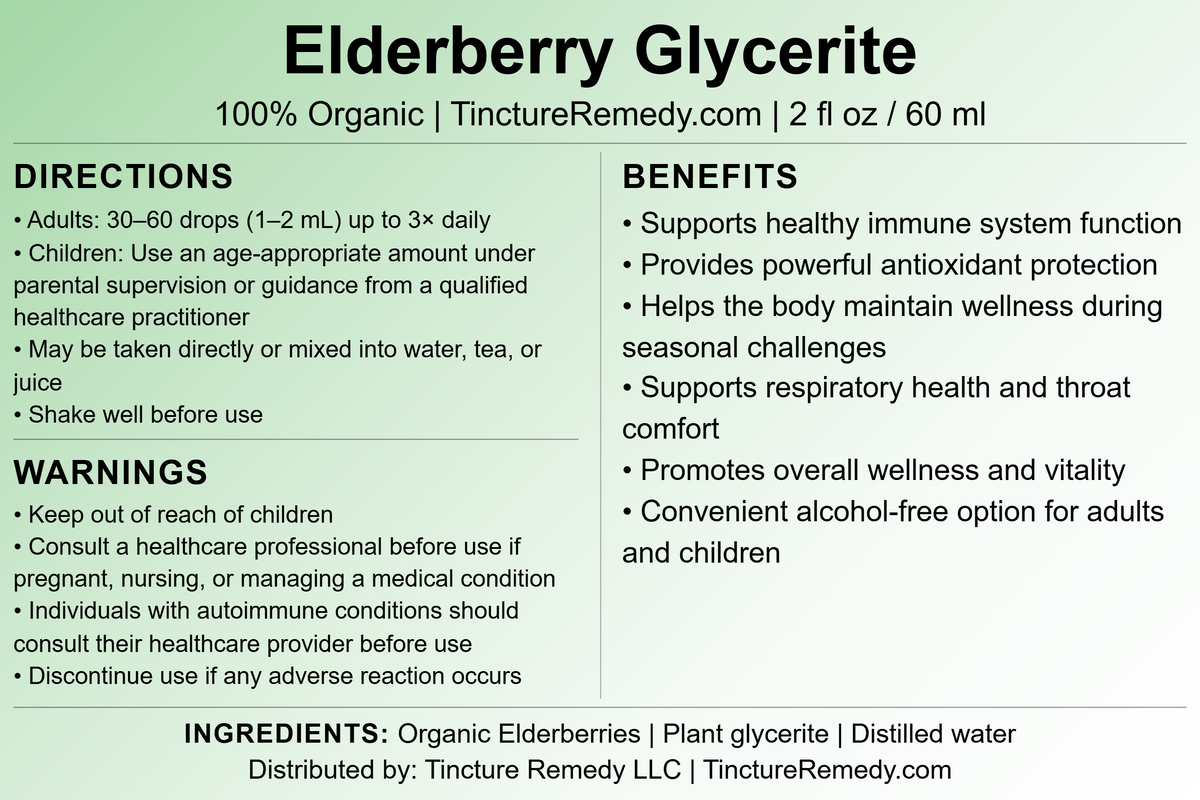 Elderberry Glycerite 2 fl oz/ 60 ml