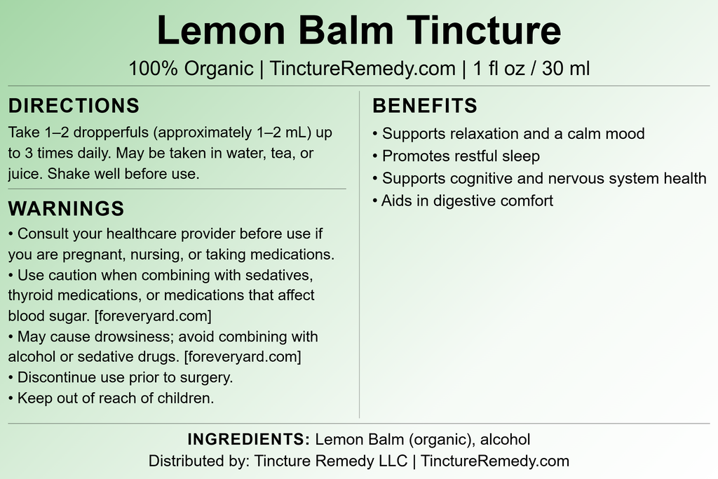 Lemon Balm Tincture