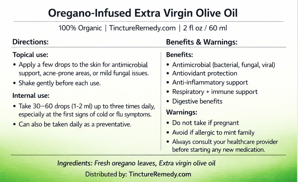 Oregano Infused Extra Virgin Olive Oil