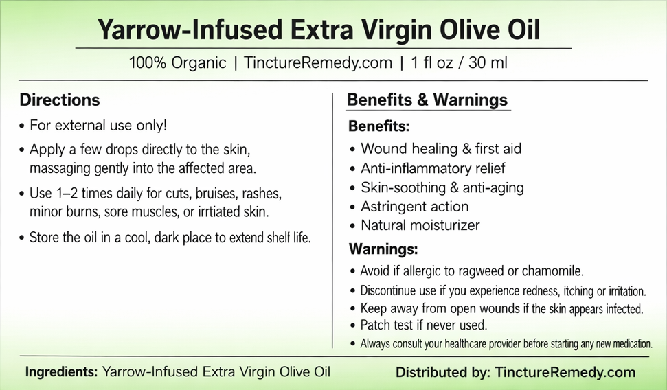 Yarrow Infused Extra Virgin Olive Oil